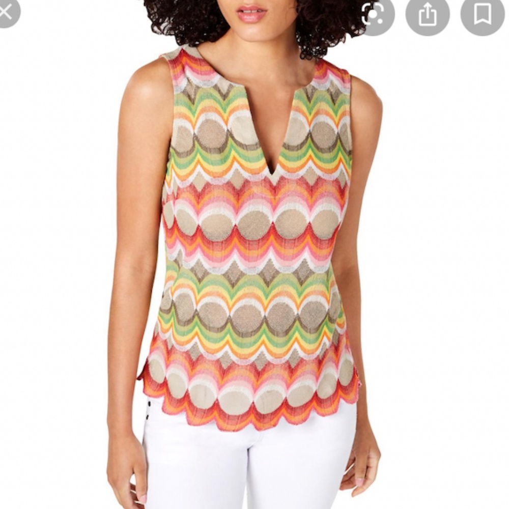NWT Trina Turk Colorful Sleeveless Top, Sz S